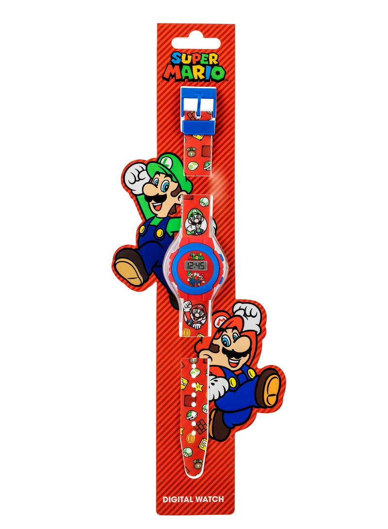 Nintendo Super Mario Red Digital Boys Watch - GSM4234