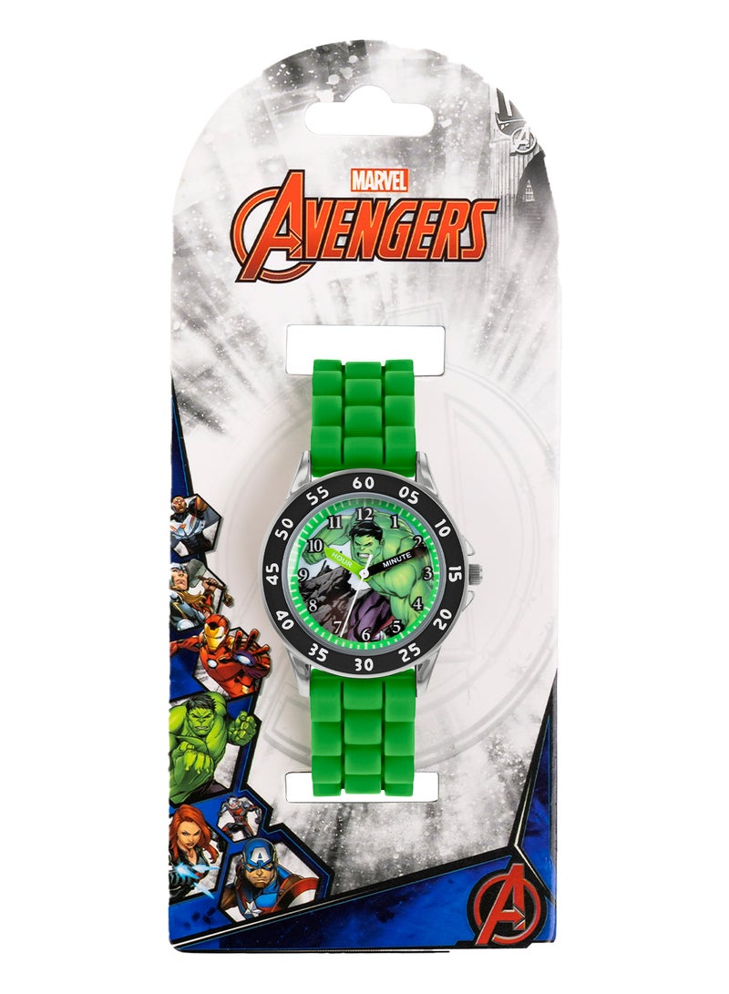 Disney Marvel Avengers Green Silicon Strap Boys Watch - AVG9032