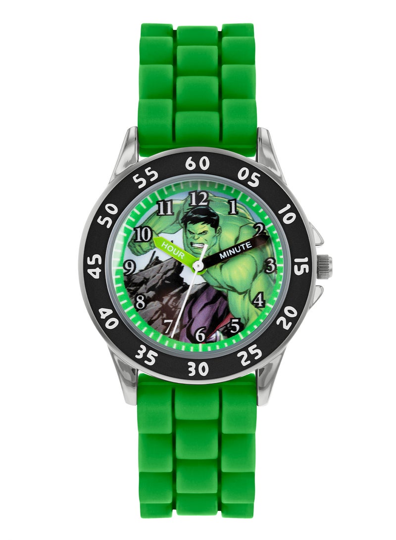 Disney Marvel Avengers Green Silicon Strap Boys Watch - AVG9032