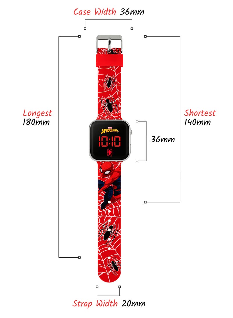 Disney Marvel Spiderman Red Strap LED Boys Watch - SPD4719ARG