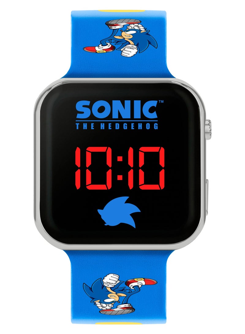 Sega Sonic the Hedgehog Blue LED Boys Watch with Printed Strap - SNC4137ARG