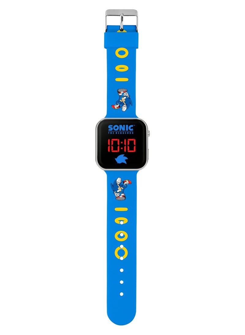 Sega Sonic the Hedgehog Blue LED Boys Watch with Printed Strap - SNC4137ARG