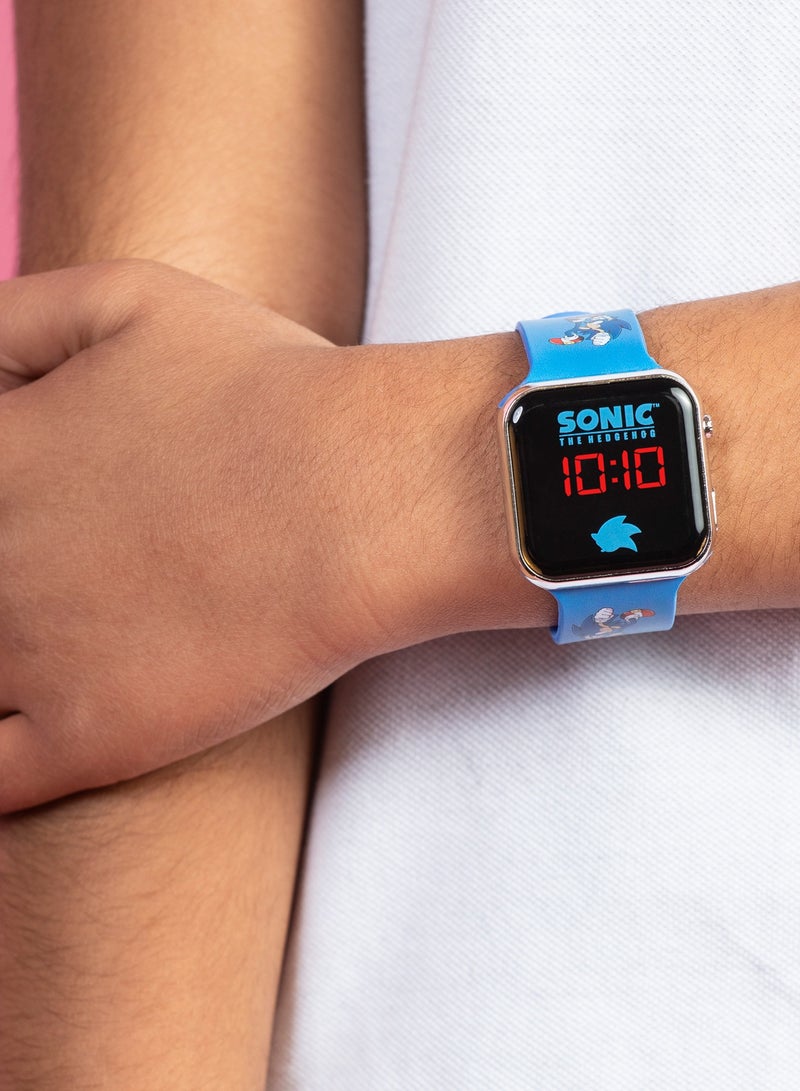 Sega Sonic the Hedgehog Blue LED Boys Watch with Printed Strap - SNC4137ARG