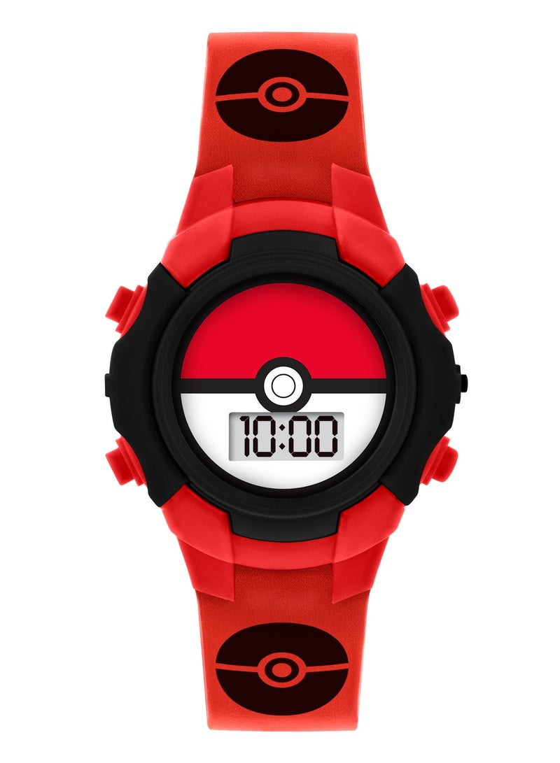 Pokémon Character Print & Dial Digital Flashing Boys Watch - POK4127