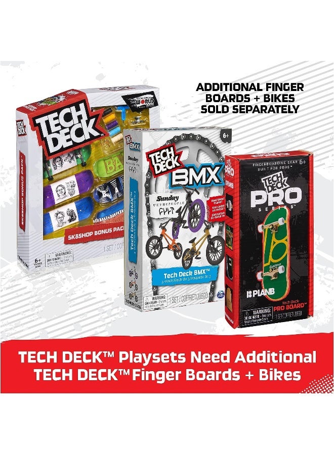 Tech Deck, Shredline 360 Motorized Skate Park, X-Connect Creator, Customizable and Buildable Turntable Ramp Set with Exclusive Fingerboard, Kids Toy for Boys and Girls Ages 6 and up