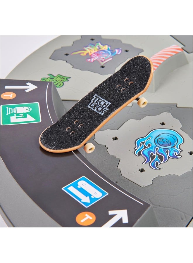 Tech Deck, Shredline 360 Motorized Skate Park, X-Connect Creator, Customizable and Buildable Turntable Ramp Set with Exclusive Fingerboard, Kids Toy for Boys and Girls Ages 6 and up