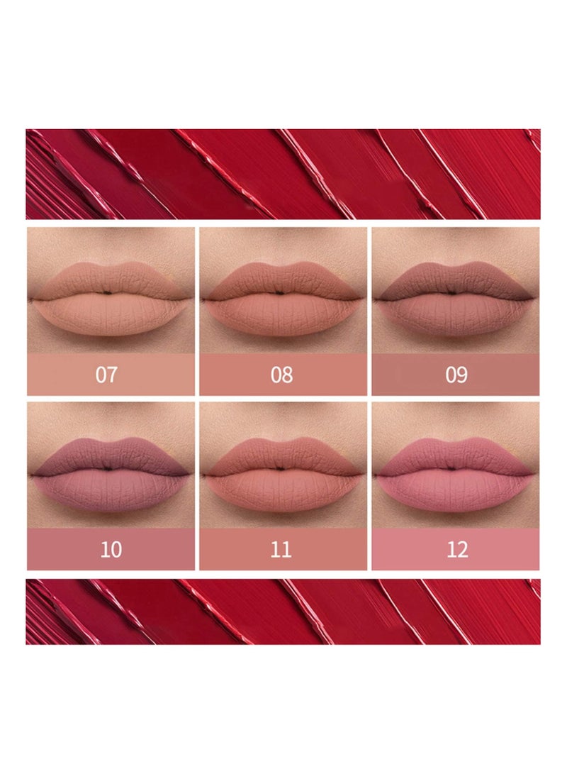 6 Pcs Nude Lipstick Set Matte Liquid Long Lasting Wear Non Stick Cup Not Fade Waterproof Lip Gloss Set for Women