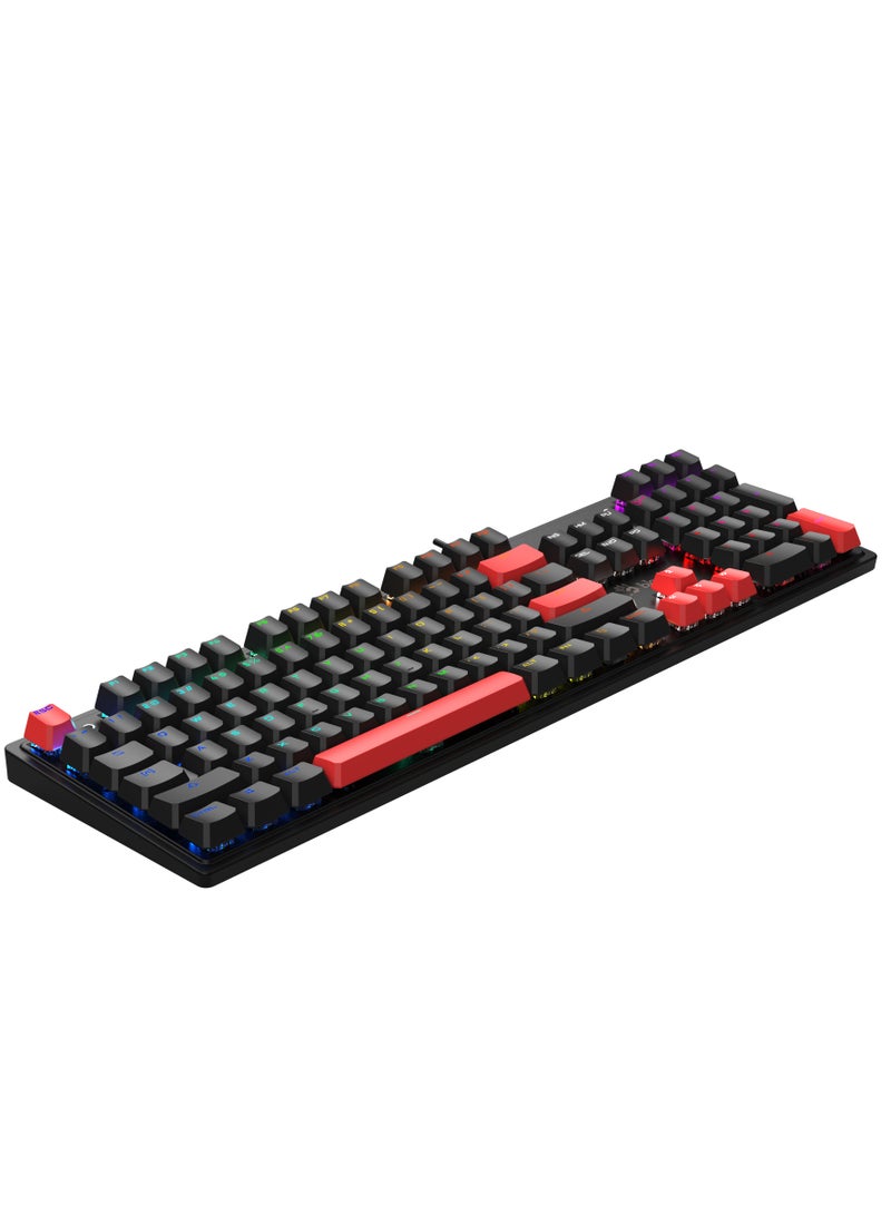 Mechanical Switch RGB Gaming Keyboard S510R, 10 Preset RGB Effects, Double-Shot Keycaps, BLMS Switch, Bloody BLMS Customize Mechanical Switch, Fire Black