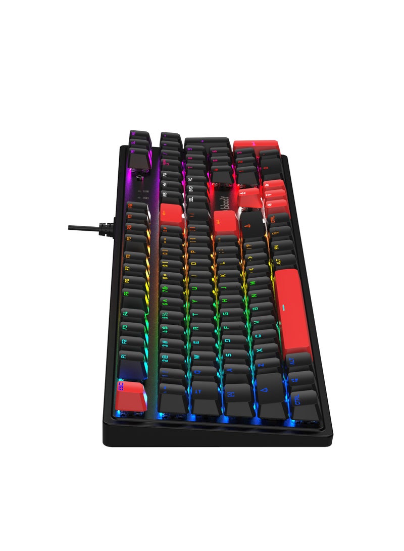 Mechanical Switch RGB Gaming Keyboard S510R, 10 Preset RGB Effects, Double-Shot Keycaps, BLMS Switch, Bloody BLMS Customize Mechanical Switch, Fire Black