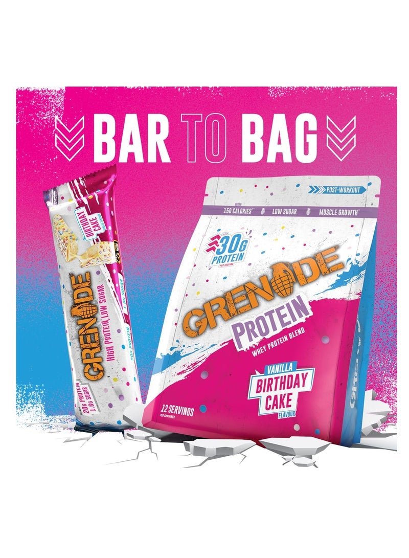 Grenade High Protein Low Sugar Bar Birthday Cake 60g Pack of 12