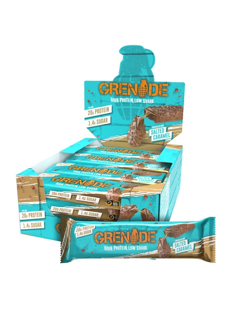 Grenade High Protein Low Sugar Bar Chocolate Chip Salted Caramel 60g Pack of 12