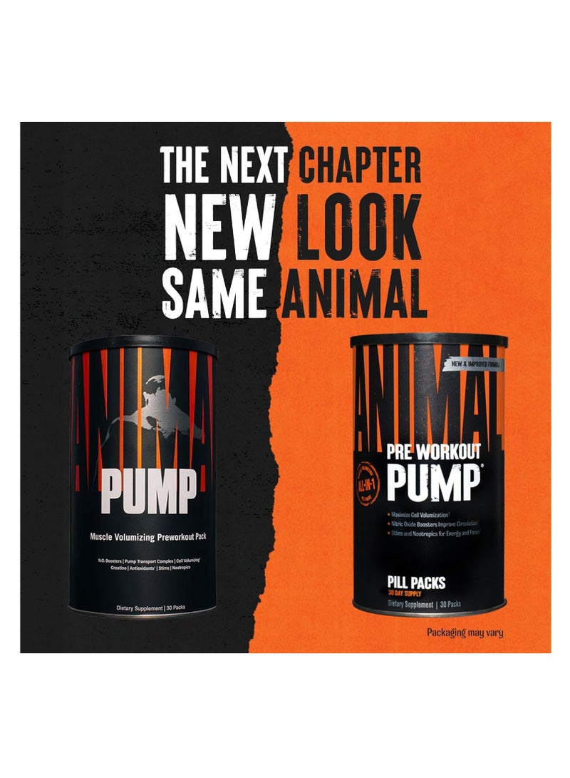 Animal Pump Preworkout Packs Dietary Supplement 30 Packs