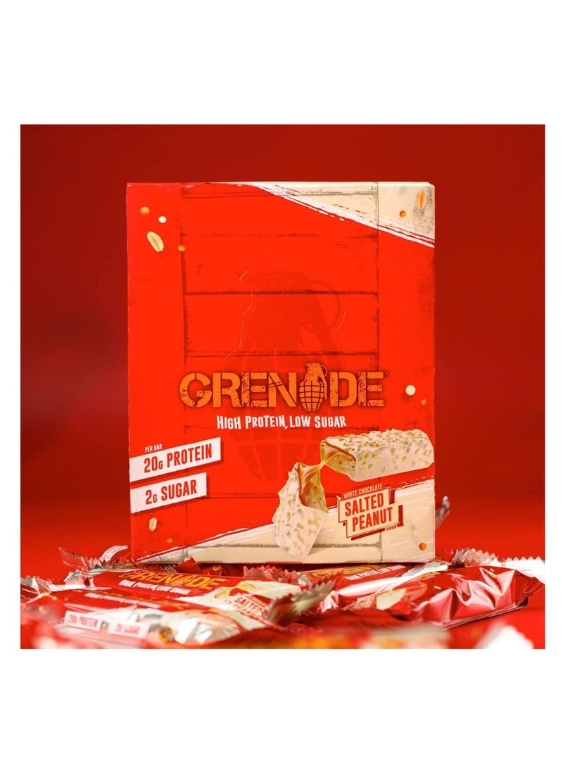Grenade High Protein Low Sugar Bar White Chocolate Salted Peanut 60g Pack of 12