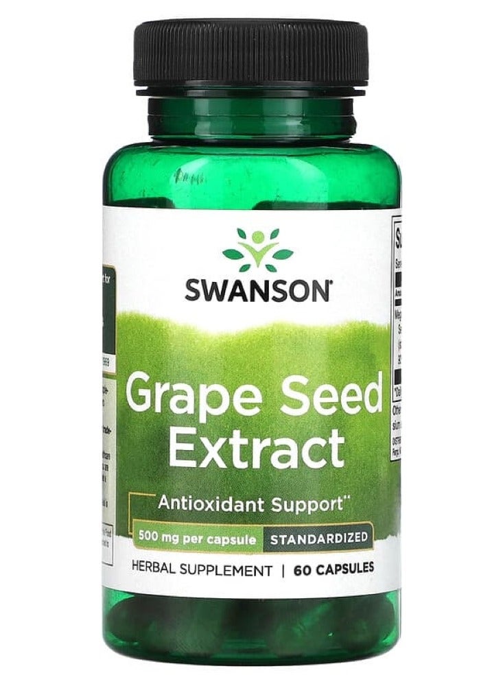 Swanson, Grape Seed Extract, Standardized, 500 mg, 60 Capsules