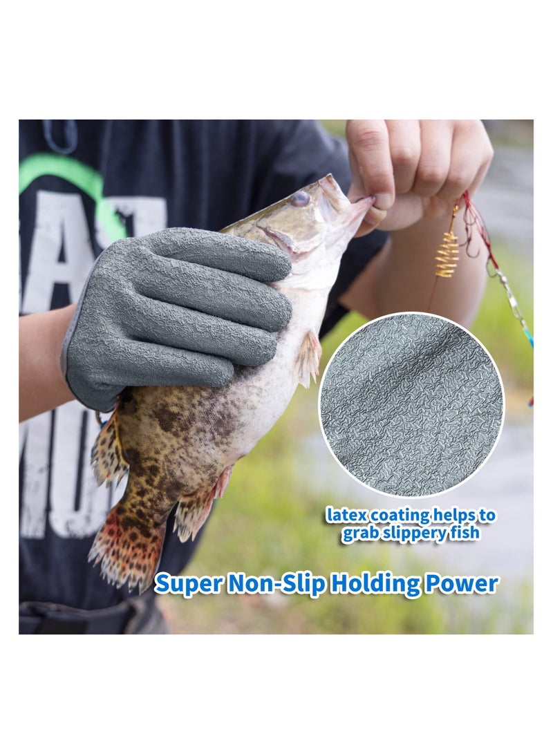 Fishing Glove for Men with Magnet Release, Fish Handling/Cleaning Gloves, Puncture Resistant Fish Glove for Handling, Catching, Cleaning, Anti-Slip Textured Grip Palm for Outdoor, Rowing, Hunting