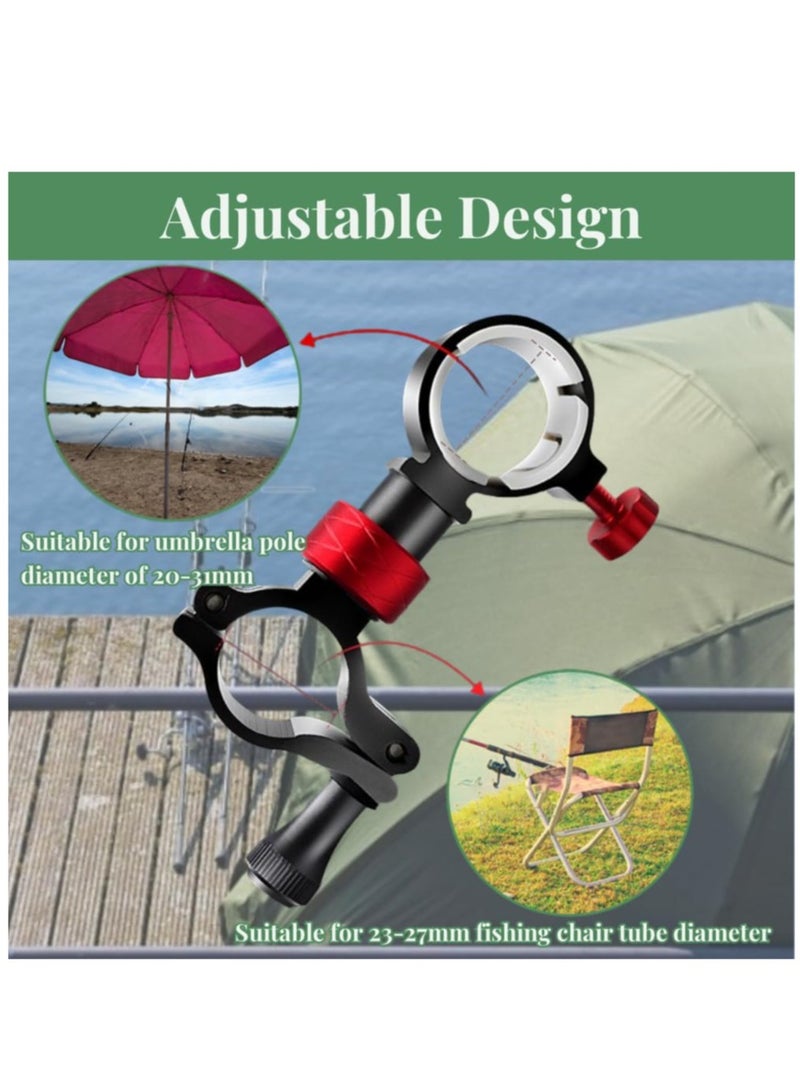 Fishing Chair Umbrella Holder, Aluminum Fishing Umbrella Bracket, Adjustable Fishing Chair Clamp Bracket Chair Umbrella Holder Clamp Universal Umbrella Mount Clip for Fishing Rod Chair Parasol