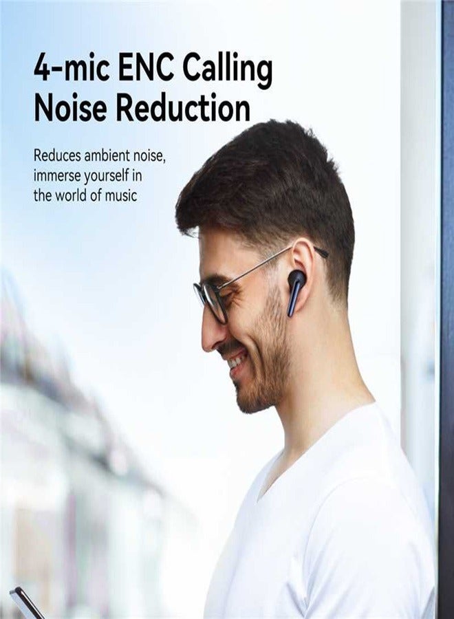 500mAh Hi-Fi Sound ANC(Active Noise Cancelling) True Wireless Earbuds with Dual-EQ mode & Built-in Microphone White