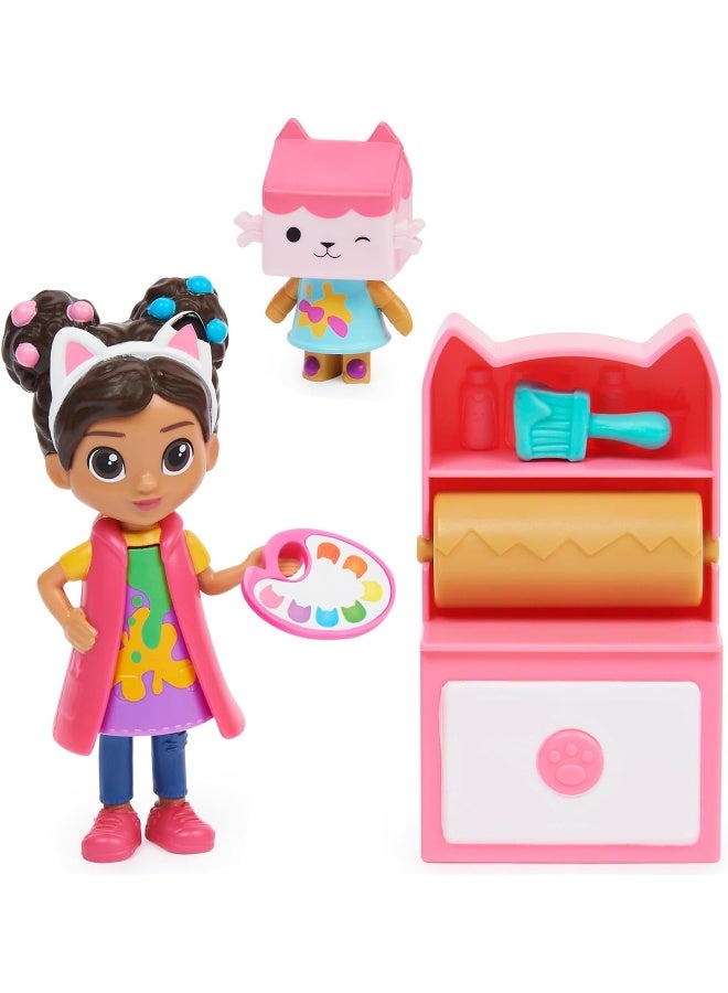 Gabby's Dollhouse Art Studio Set with 2 Toy Figures, 2 Accessories, Delivery and Furniture Piece, Kids Toys for Ages 3 and up