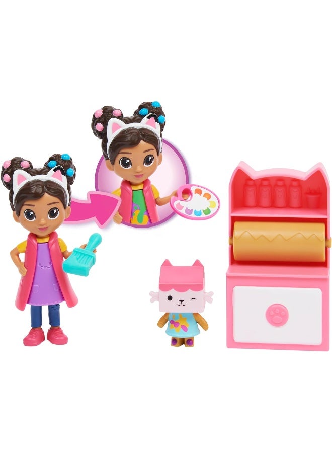 Gabby's Dollhouse Art Studio Set with 2 Toy Figures, 2 Accessories, Delivery and Furniture Piece, Kids Toys for Ages 3 and up