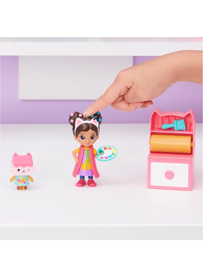 Gabby's Dollhouse Art Studio Set with 2 Toy Figures, 2 Accessories, Delivery and Furniture Piece, Kids Toys for Ages 3 and up