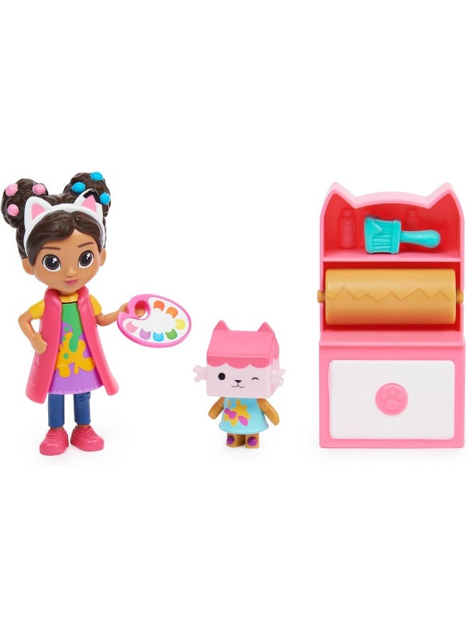 Gabby's Dollhouse Art Studio Set with 2 Toy Figures, 2 Accessories, Delivery and Furniture Piece, Kids Toys for Ages 3 and up