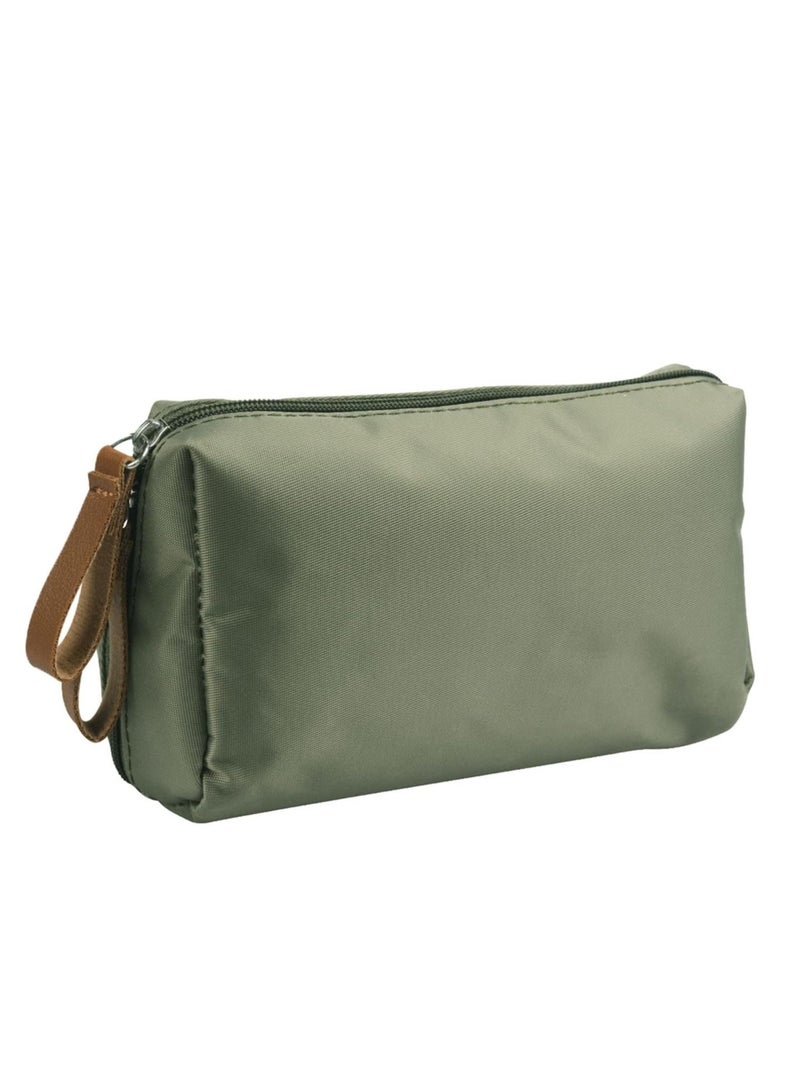 Travel Makeup Bag, Portable Toiletry Bag, Small Makeup Bag, Cosmetic Bag, Multifunction Makeup Bag with Multiple Compartment, Large Capacity Cosmetic Bags for Women, Waterproof Nylon, Daily Use, Green