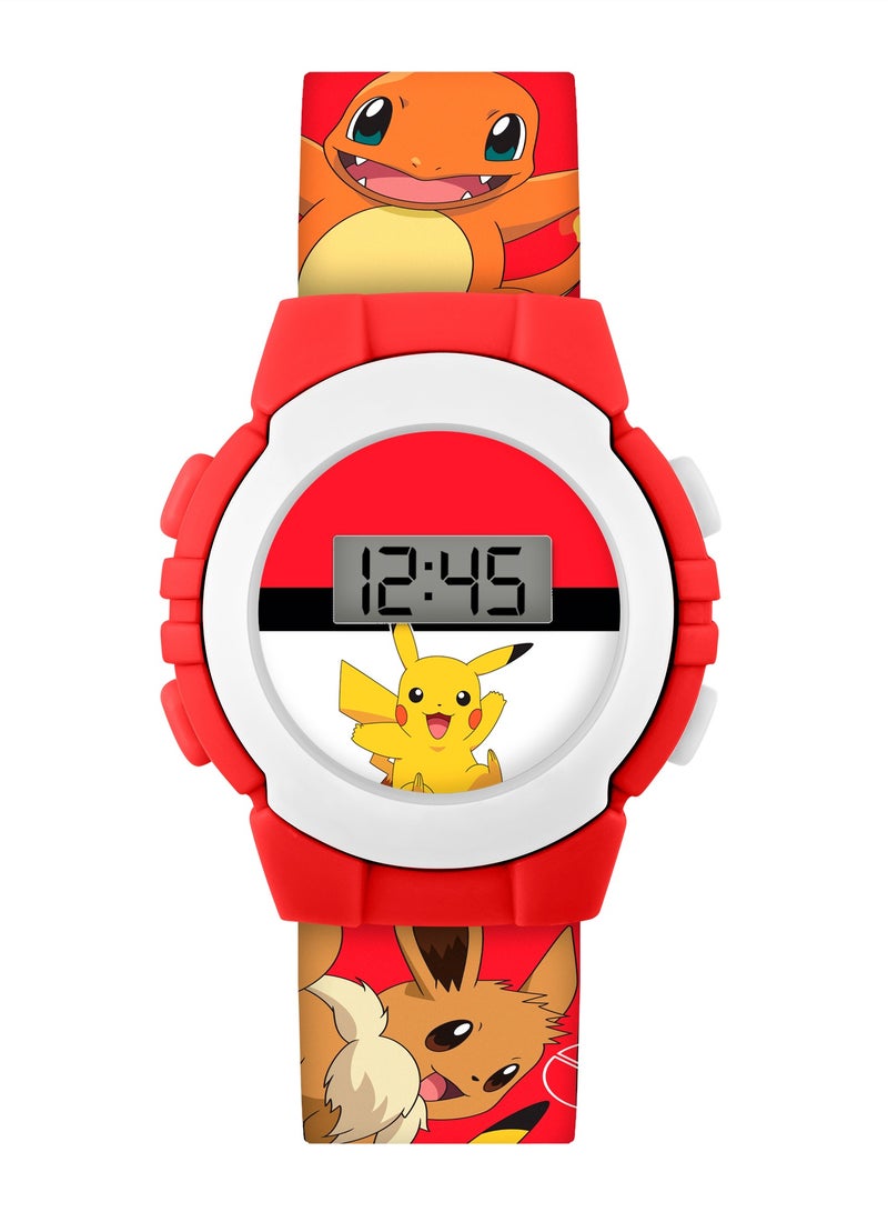 Pokémon Red Character Print Digital Watch - POK4374