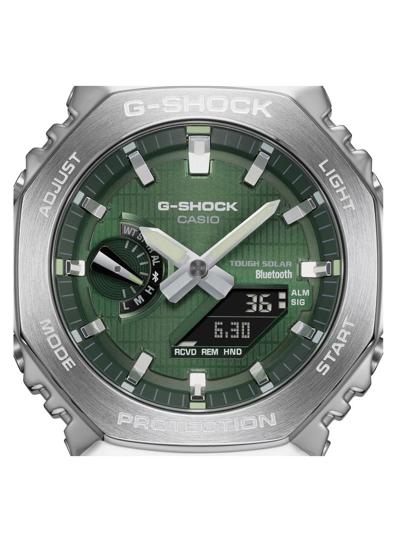 Analog+Digital Green Dial Rubber Strap Men's Watch GBM-2100A-1A3