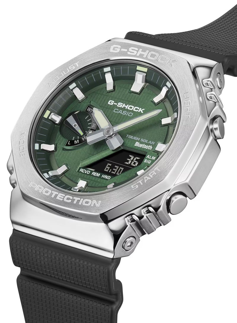 Analog+Digital Green Dial Rubber Strap Men's Watch GBM-2100A-1A3