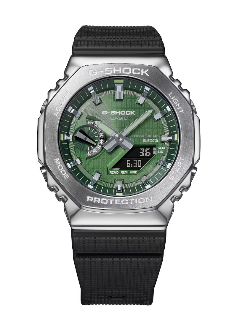 Analog+Digital Green Dial Rubber Strap Men's Watch GBM-2100A-1A3