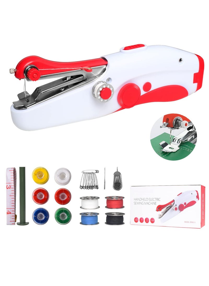 Portable Handheld Sewing Machine with Mini Sewing Kit - Quick and Easy Home Repair Tool for Clothes, Curtains, and Sheets - Ideal for Crafting and Fast Sewing Solutions.