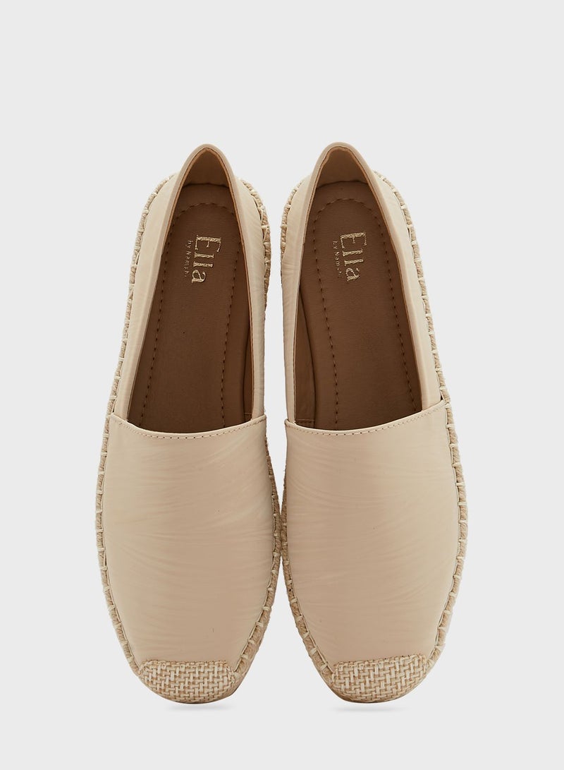 Tonal Textured Flat Espadrille