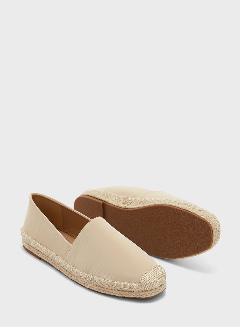 Tonal Textured Flat Espadrille