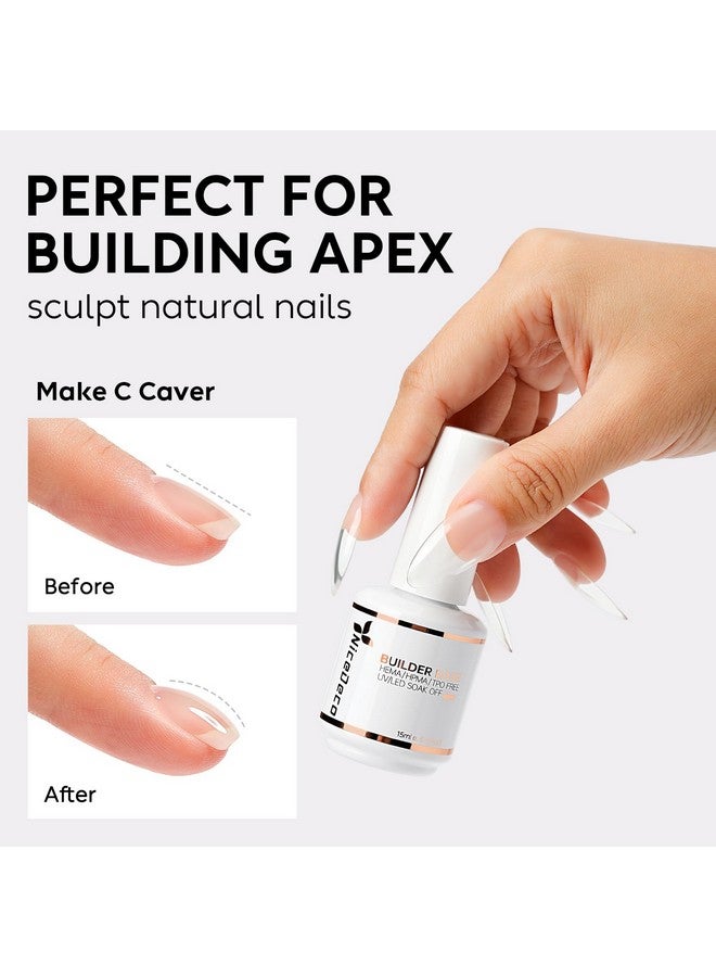 Builder Nail Gel 15Ml 7 In 1 Clear Builder Base Gel Gel Nail Polish Strengthener Gel Hard Gel Builder Extension Nail Gel