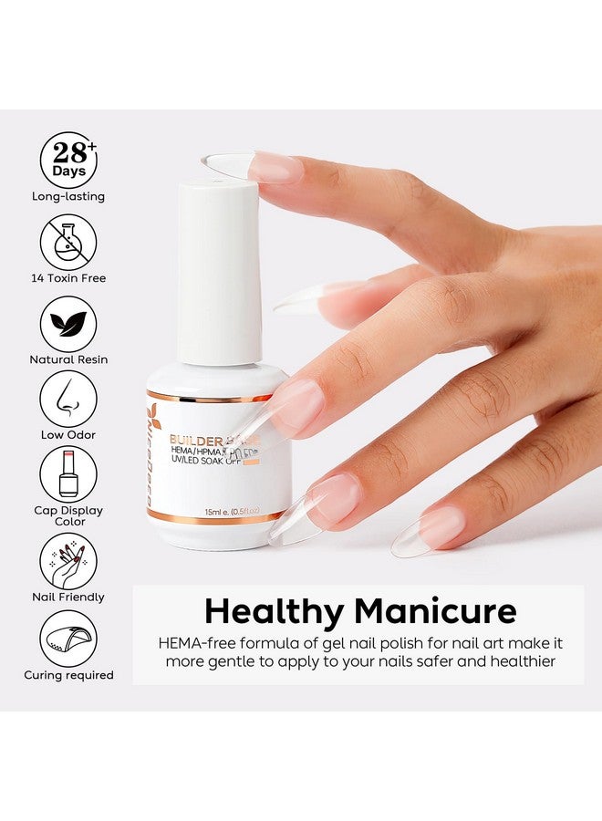 Builder Nail Gel 15Ml 7 In 1 Clear Builder Base Gel Gel Nail Polish Strengthener Gel Hard Gel Builder Extension Nail Gel