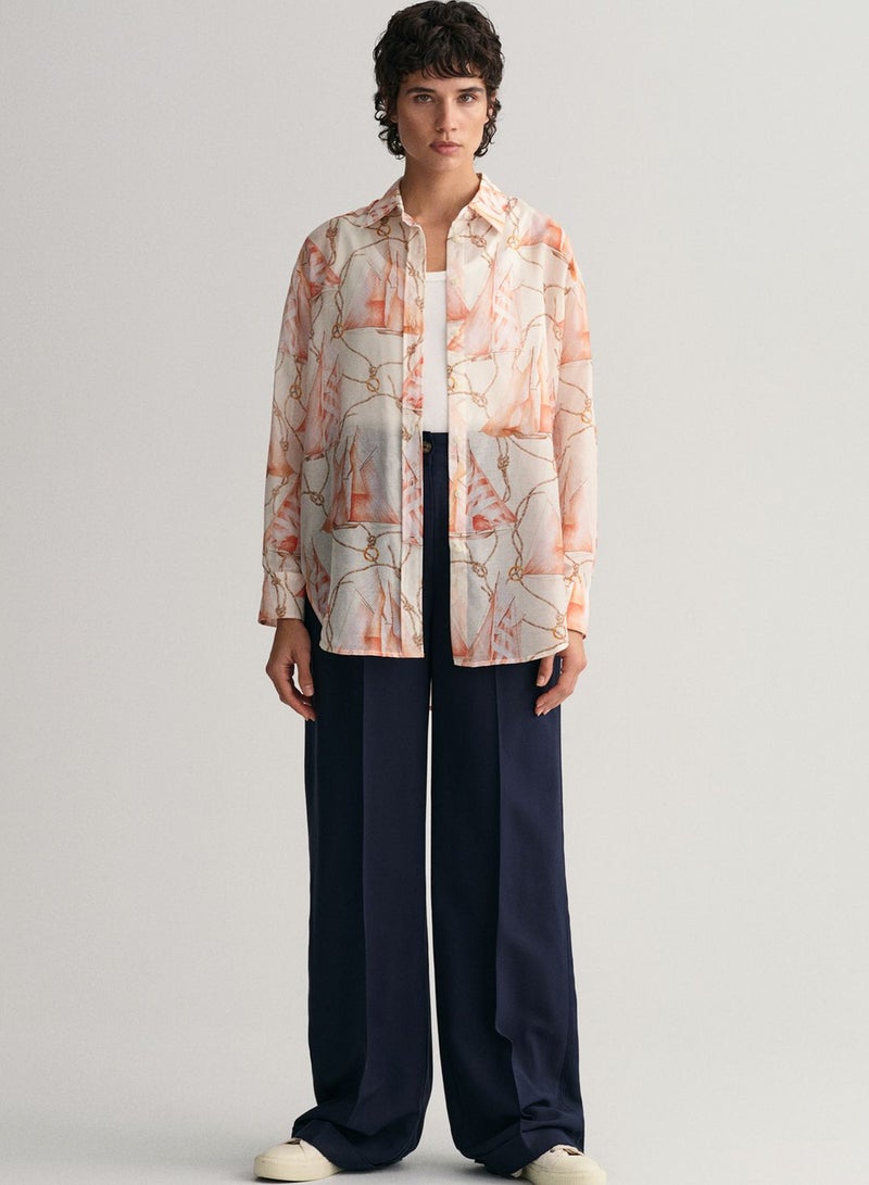 Saling Print Cotton Silk Shirt