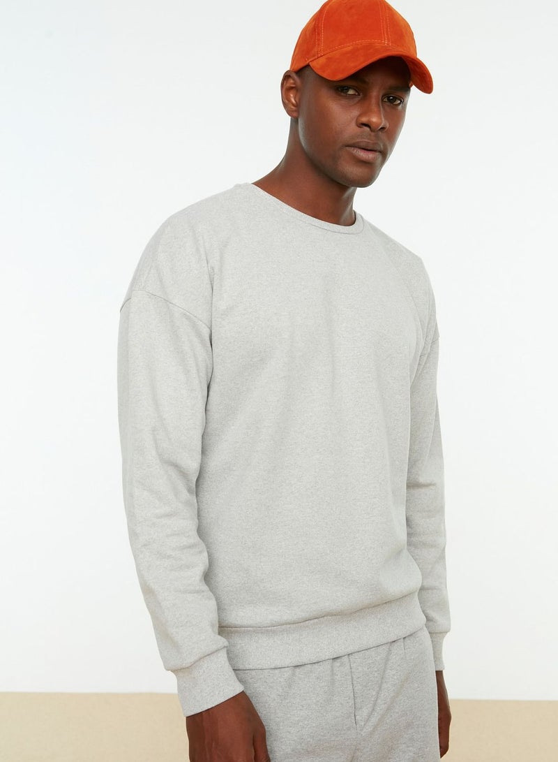 Back Print Crew Neck Sweatshirt