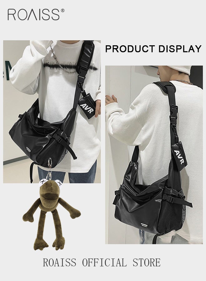 Unisex Multifunctional Chest Bag Large Capacity Shoulder Sling Bag for College Students and Commuters Ideal for multipurpose  Activities with Frog Pendant