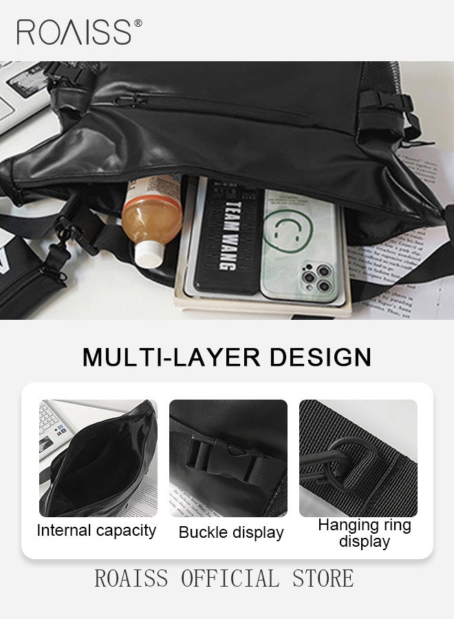 Unisex Multifunctional Chest Bag Large Capacity Shoulder Sling Bag for College Students and Commuters Ideal for multipurpose  Activities with Frog Pendant