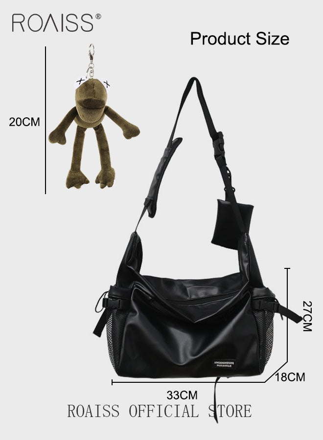 Unisex Multifunctional Chest Bag Large Capacity Shoulder Sling Bag for College Students and Commuters Ideal for multipurpose  Activities with Frog Pendant