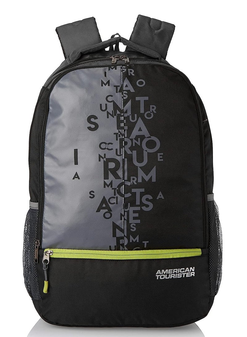 American Tourister Fizz 32L black backpack school bag for travel with organizer bottle compartment water resistant backpack