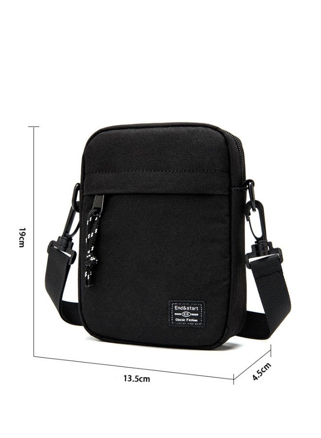 Unisex Mini Crossbody Bag, Teenager Texture Waterproof and Scratch-proof Small Bag Shoulder Bag Handbag, Fashionable and Simple Solid Color Crossbody Bag for College Students and Youth(Black)