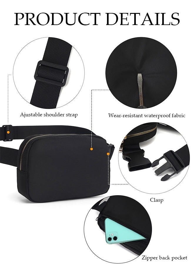 Waterproof Waist Bag Pack For Men Women Crossbody Bag with Adjustable Strap, Premium Lightweight Chest Bag For Gym Fitness Workout Travel Work Commuting