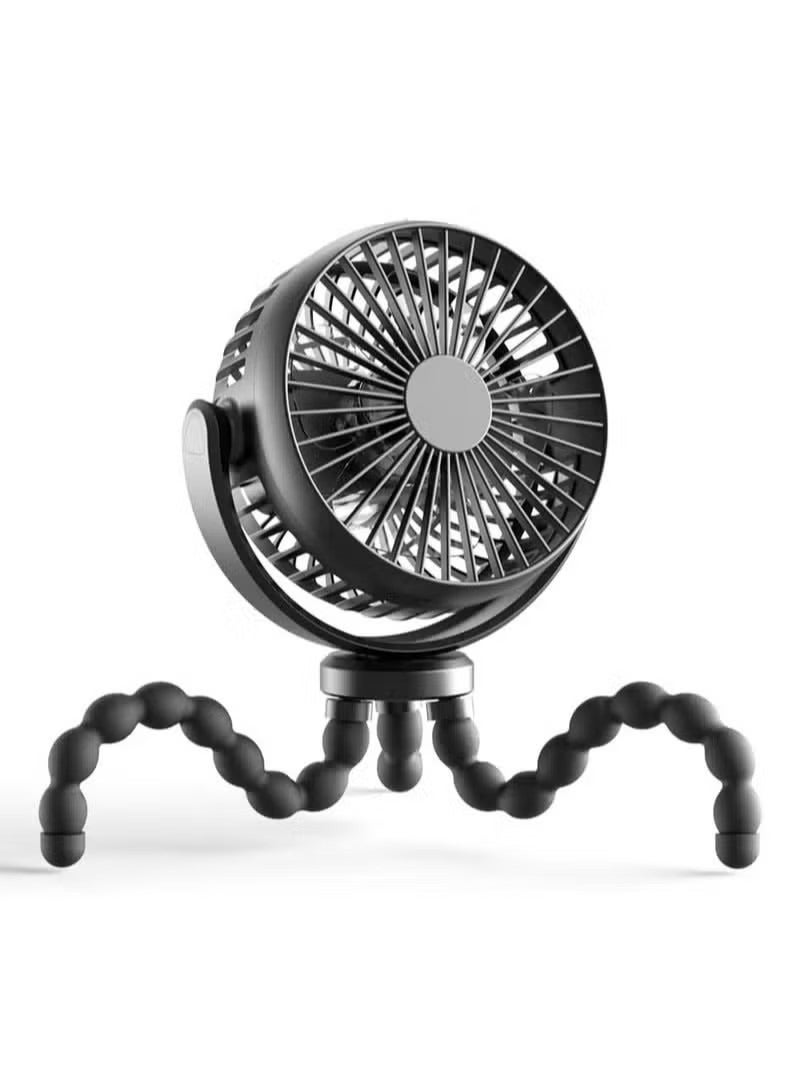 3 Speed Portable Personal Mini Stroller Fan With Flexible Tripod, USB Rechargeable Battery