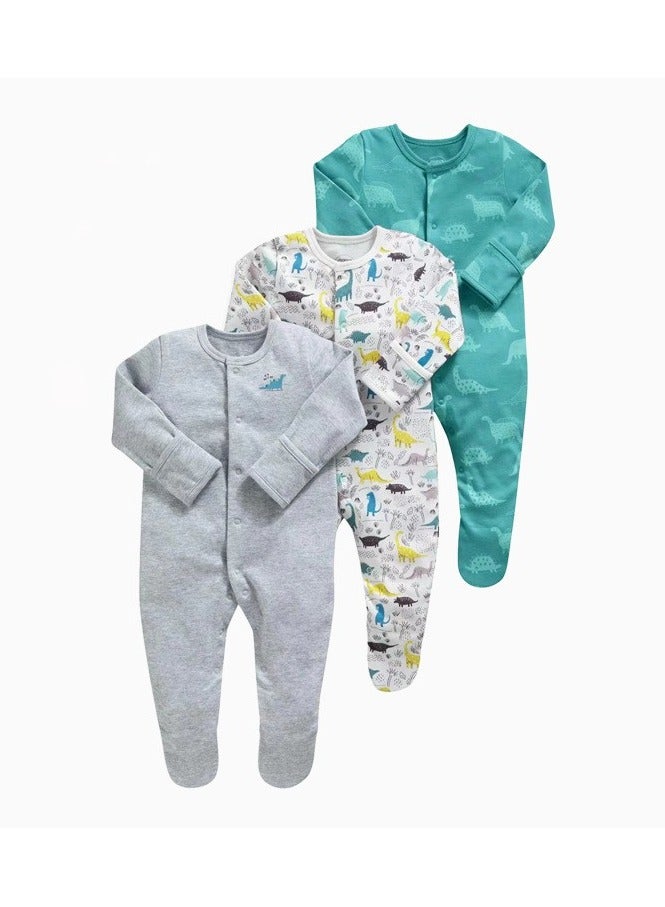 Cotton Newborn Bodysuit Baby Clothes Three-piece Set