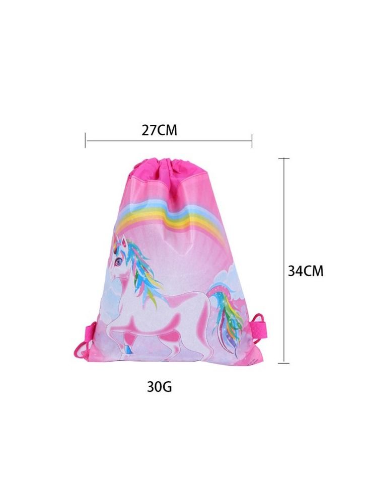 Drawstring Bag for Boys/Girls Travel Storage Package Cartoon School Picnic Backpack Children Kids Birthday Party Favors 10 pcs Unicorn Style 3