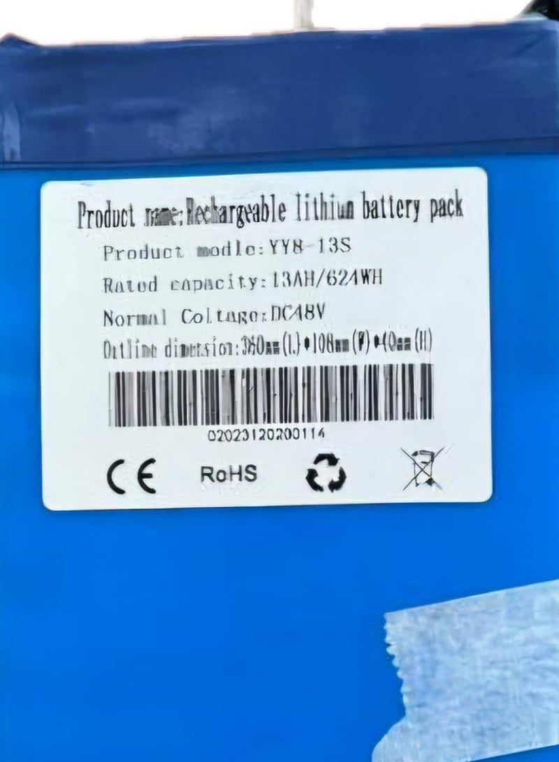 Battery Pack 48V 13AH Lithium Rechargeable Battery Pack Suitable for 200W-1000W Electric Scooter Electric Bicycles