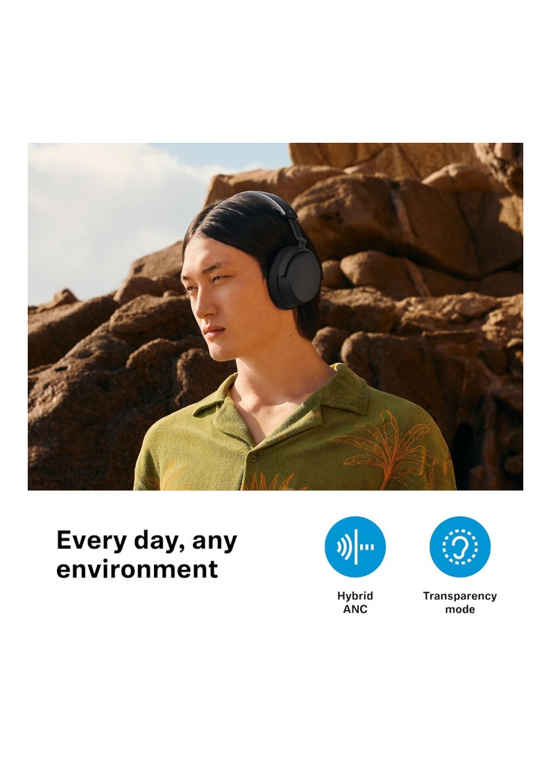 Consumer Audio Accentum Wireless Bluetooth Headphones - 50-Hour Battery Life, Audio, Hybrid Noise Cancelling (ANC), All-Day Comfort And Clear Voice Pick-Up For Calls Black