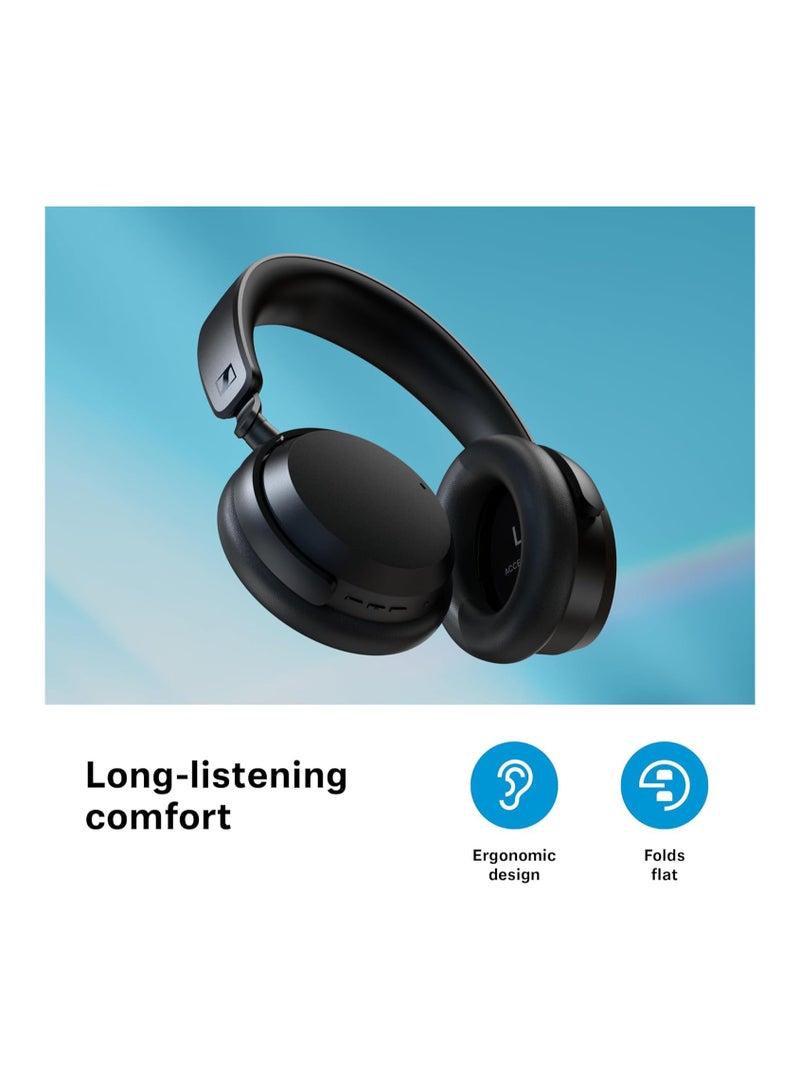 Consumer Audio Accentum Wireless Bluetooth Headphones - 50-Hour Battery Life, Audio, Hybrid Noise Cancelling (ANC), All-Day Comfort And Clear Voice Pick-Up For Calls Black