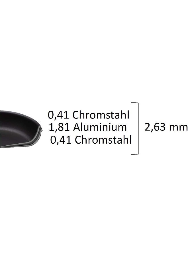 Steak Profi Round Fry Pan Non Stick Pan. 24Cm. Aluminum Core. Stainless Steel Handle. Perfect Cooked Meat And Steak.